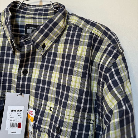 NWT Carhartt Fire Resistant Force Rugged Flex Plaid Work Shirt Size Large *as is - Picture 11 of 16